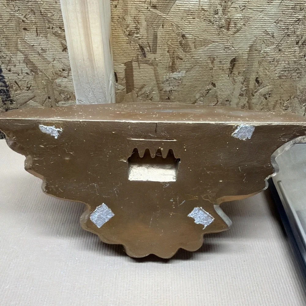 Vintage Gold Cherub Wall Shelf – Baroque Angel Corbel Sconce Decor 10